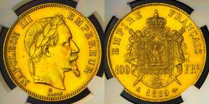 Франция 100 франков 1869 A на аукционе Auction World - January 29, 2023