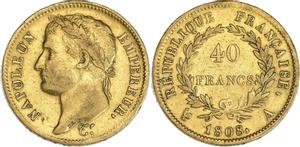 Франция 40 франков 1808 A на аукционе MDC Monaco - March 4, 2023