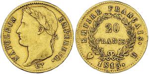 Франция 20 франков 1813 U на аукционе V. GADOURY - March 25, 2023