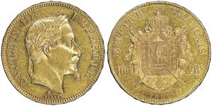 Франция 100 франков 1866 A на аукционе V. GADOURY - March 25, 2023