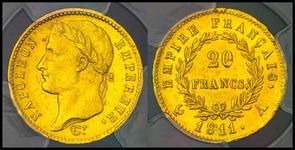 Франция 20 франков 1811 A на аукционе Auction World - April 16, 2023