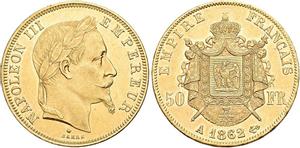 Франция 50 франков 1862 A на аукционе SINCONA - May 17, 2023