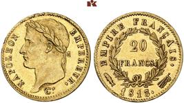 Франция 20 франков 1813 на аукционе Künker - September 28, 2023