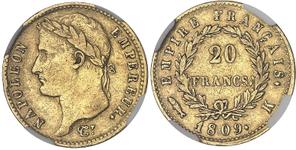 Франция 20 франков 1809 K на аукционе MDC Monaco - October 13, 2023