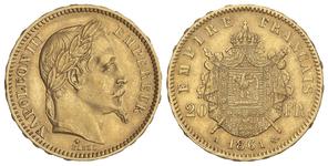 Франция 20 франков 1861 A на аукционе Soler y Llach - October 27, 2023