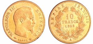 Франция 10 франков 1859 A на аукционе Monnaies d'Antan - November 25, 2023