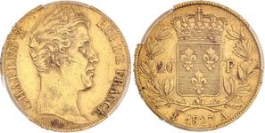 Франция 20 франков 1827 A на аукционе MDC Monaco - December 3, 2023