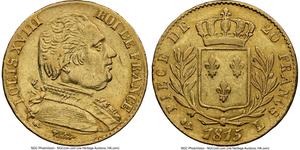 Франция 20 франков 1815 L на аукционе Heritage - December 10, 2023