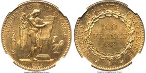 Франция 100 франков 1879 A на аукционе Heritage - December 10, 2023