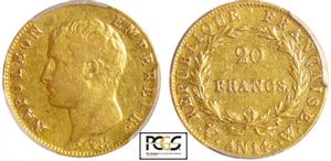 Франция 20 франков AN 14 (1805-1806) W на аукционе Monnaies d'Antan - May 17, 2014