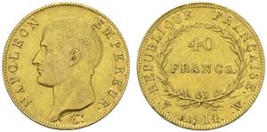 France 40 Francs AN 14 (1805-1806) W at auction Hess Divo - December 1, 2016