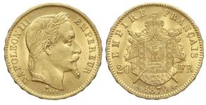 Франция 20 франков 1870 A на аукционе Aurora Numismatica - January 20, 2019