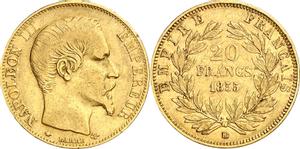 Франция 20 франков 1855 BB на аукционе Aureo & Calicó - July 6, 2022