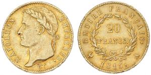 Франция 20 франков 1815 A на аукционе Bruun Rasmussen - March 18, 2023