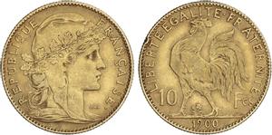 Франция 10 франков 1900 на аукционе Soler y Llach - October 26, 2022
