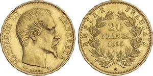 Франция 20 франков 1855 A на аукционе Soler y Llach - October 26, 2022