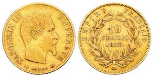 Франция 10 франков 1859 BB на аукционе Tauler & Fau - April 29, 2020