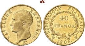 Франция 40 франков 1806 W на аукционе Künker - October 1, 2020