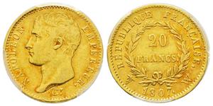 Франция 20 франков 1807 W на аукционе V. GADOURY - October 31, 2020