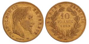 Франция 10 франков 1862 BB на аукционе Veilinghuis de Ruiter - October 5, 2020