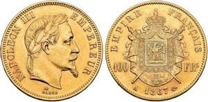 Франция 100 франков 1867 A на аукционе SINCONA - May 18, 2021