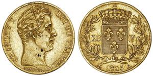 Франция 20 франков 1825 A на аукционе MDC Monaco - April 9, 2022