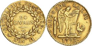 France 24 Livres AN II (1793) W at auction MDC Monaco - June 4, 2022
