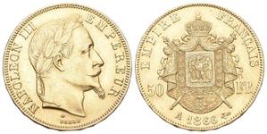 Франция 50 франков 1866 A на аукционе Münzenonline - November 18, 2022
