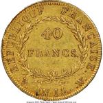 France 40 Francs AN 14 (1805-1806) W at auction Heritage - April 8, 2021
