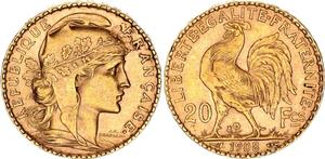 Франция 20 франков 1908 на аукционе Katz - November 19, 2023
